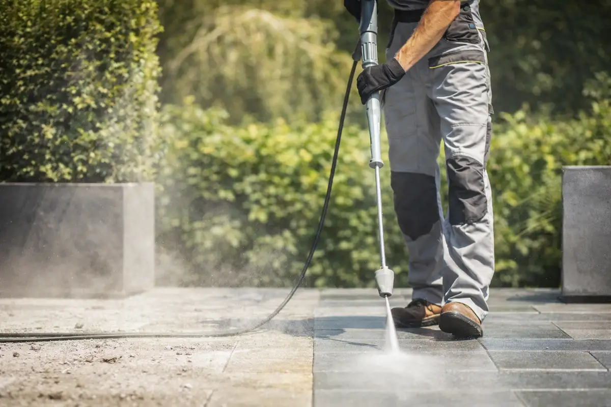 nettoyage après travaux terrasse haute pression résultat professionnel