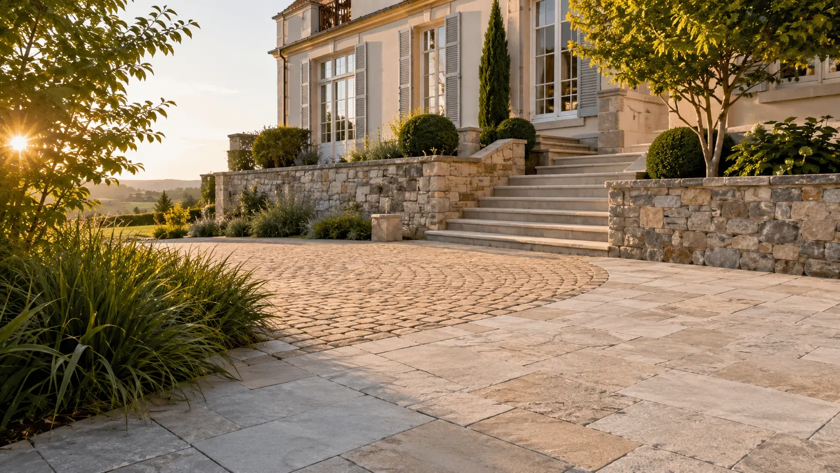 Nettoyage extérieur haute pression à Coppet et Terre Sainte — propriété de standing avec terrasse, pavés et abords par PROMAXWASH